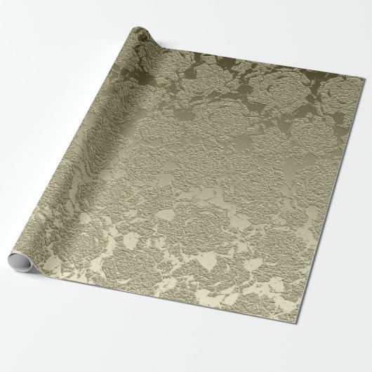 Papier Cadeau Floral Elegant Sage Green Modern (Déroulé)