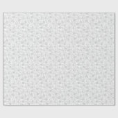Papier Cadeau Floral gris et blanc (Plat)