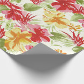 Papier Cadeau Floral hawaïen de ketmie tropicale (Coin)