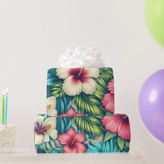 Papier Cadeau Floral hawaïen/tropical (Cadeaux de fête)