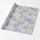 Papier cadeau floral Hydrangea | Bleu et lilas élé (Déroulé)