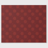 Papier Cadeau Floral japonais rouge foncé (Plat)