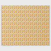 Papier Cadeau Floral jaune orange (Plat)