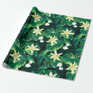 Papier Cadeau Floral luxuriant tropical
