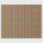 Papier Cadeau Floral Mandala Collage psychédélique (Plat)