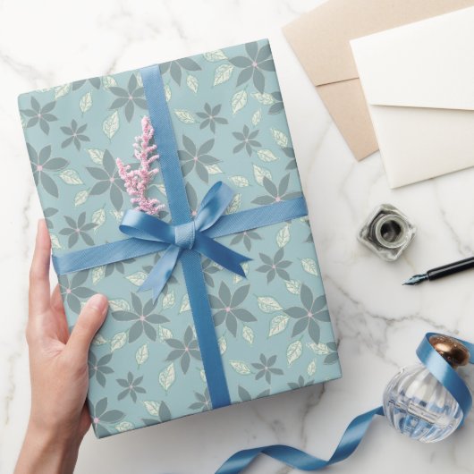 Papier Cadeau Floral Mille Fleurs Motif bleu (Cadeaux)