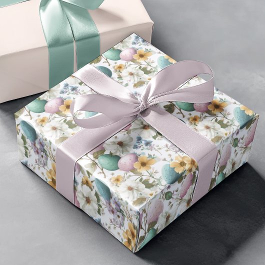 Papier Cadeau Floral Minimalist Eggs | Easter Wrapping Paper