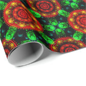 Papier Cadeau Floral Modern Boho Elegant Abstract Pattern #504 (Coin rond)