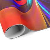 Papier Cadeau Floral moderne Art Abstrait Rouge Bleu Motif #07 (Coin rond)