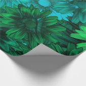 Papier Cadeau Floral moderne vert (Coin)