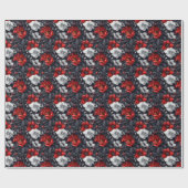 Papier Cadeau Floral Moody foncé (Plat)