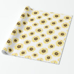 Papier Cadeau Floral Motif de tournesol jaune<br><div class="desc">Ajoutez un accent lumineux et festif à votre cadeau avec ce papier d'emballage floral. Ce papier d'emballage floral présente un motif de tournesol jaune. Parfait pour les événements d'été et de printemps.</div>