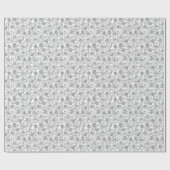 Papier Cadeau Floral noir et blanc (Plat)