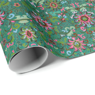 Papier Cadeau Floral oriental antique