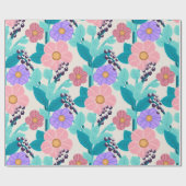 Papier Cadeau Floral Pastel (Plat)