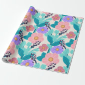 Papier Cadeau Floral Pastel (Déroulé)