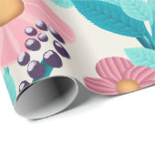 Papier Cadeau Floral Pastel (Coin rond)