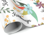 Papier Cadeau Floral personnalisé (Coin rond)