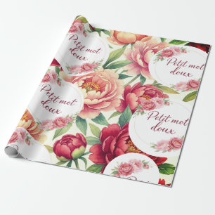 Papier cadeau floral Petit mot doux