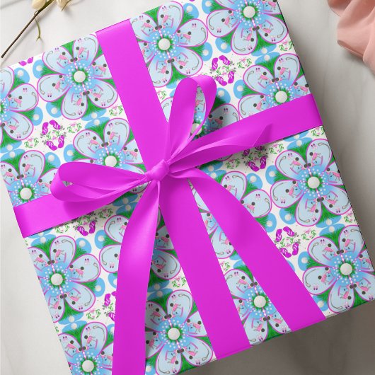 Papier Cadeau Floral Pink Motif de golf