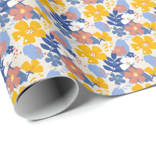 Papier Cadeau Floral plat biologique
