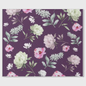 Papier Cadeau Floral pourpre (Plat)