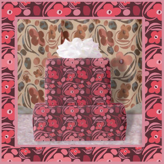 Papier Cadeau Floral rétro
