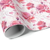 Papier Cadeau Floral romantique (Coin rond)