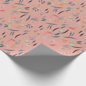 Papier Cadeau Floral rose (Coin)