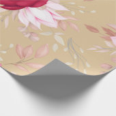 Papier Cadeau floral rose marron (Coin)