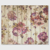 Papier Cadeau Floral Rose vintage (Plat)