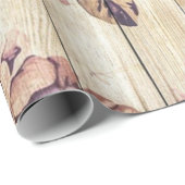 Papier Cadeau Floral Rose vintage (Coin rond)