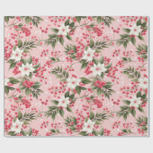 Papier Cadeau Floral Rose vintage Aux Berries (Plat)