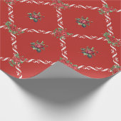 Papier Cadeau Floral rouge et treillis doux Valentine (Coin)