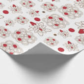 Papier Cadeau Floral rouge Motif de Noël (Coin)