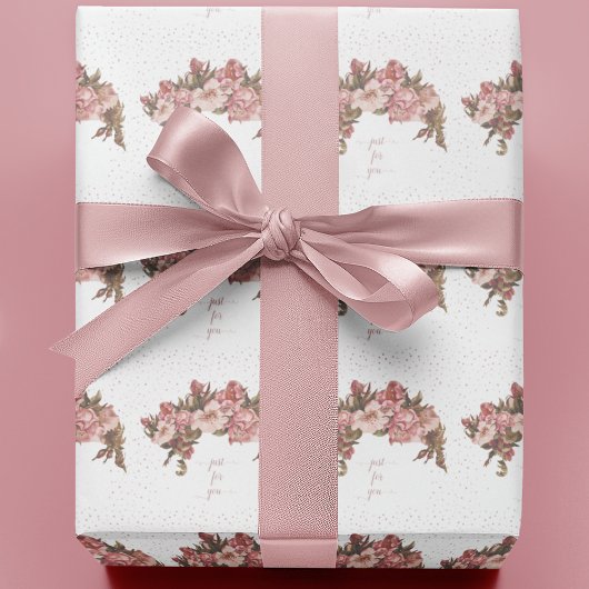 Papier Cadeau Floral rustique Mauve