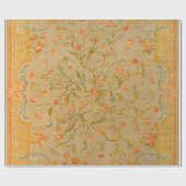 Papier Cadeau Floral Savonnerie Rose Tulip Verdure (Plat)