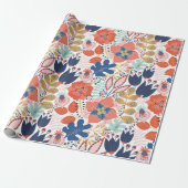 Papier Cadeau Floral seamless pattern on white. Abstract backgro (Déroulé)