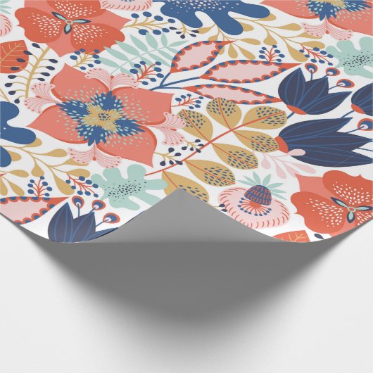 Papier Cadeau Floral seamless pattern on white. Abstract backgro (Coin)