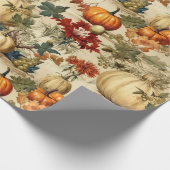 Papier Cadeau Floral Thanksgiving Motif Vintage (10) (Coin)