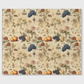 Papier Cadeau Floral Thanksgiving Motif Vintage (4) (Plat)