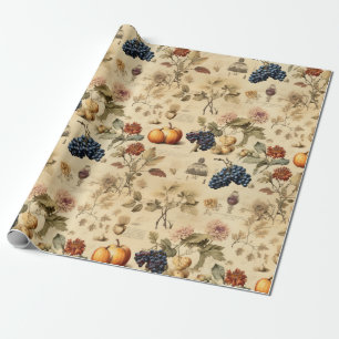 Papier Cadeau Floral Thanksgiving Motif Vintage (4)