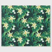 Papier Cadeau Floral tropical luxuriant (Plat)