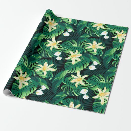 Papier Cadeau Floral tropical luxuriant (Déroulé)