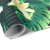 Papier Cadeau Floral tropical luxuriant (Coin rond)