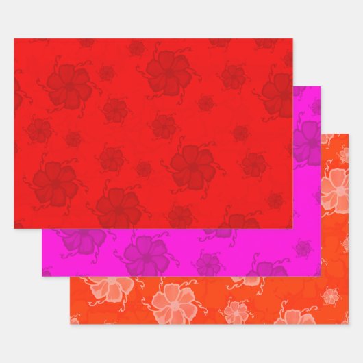 Papier cadeau floral Tropiques festifs RPO (Lot)