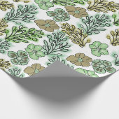 Papier Cadeau Floral Valencia Vert Beige (Coin)