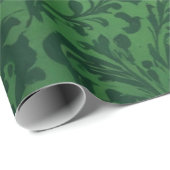 Papier cadeau floral vert victorien classique (Coin rond)