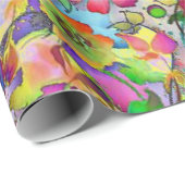 Papier Cadeau Floral vibrant (Coin rond)