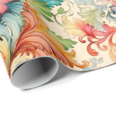 Papier Cadeau Floral victorien (Coin rond)